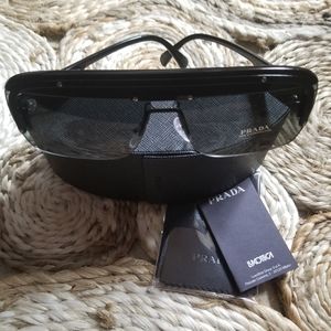 -Sold-Prada Rimless Shield Sunglasses